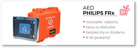 Defibrylator AED Philips FRx z baterią i elektrodami zalety